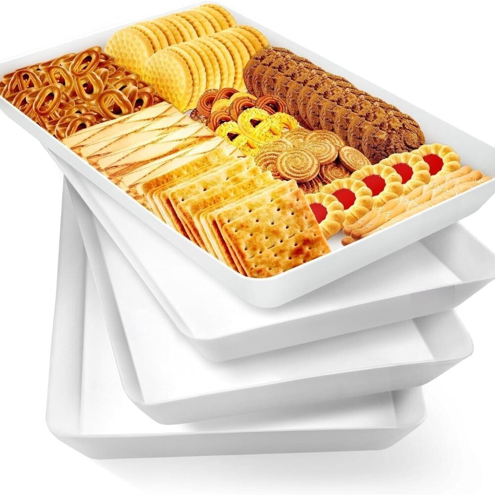 4 pcs Serving Tray for Entertaining, Grilling BBQ Accessories, Serving Platters